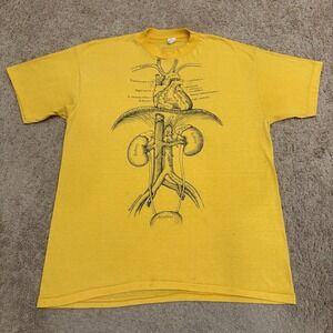 Vintage 1978 Leslie Arwin Human Anatomy T-Shirt Men's XL Circulatory Art 70s